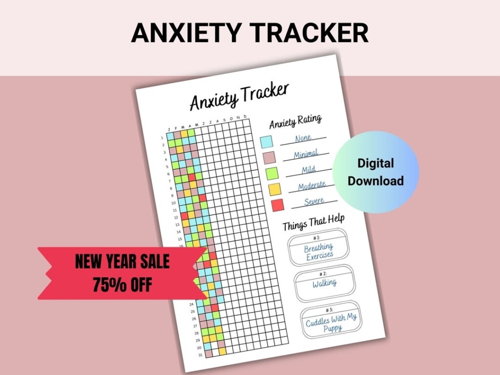 Anxiety Tracker Printable Anxiety Journal Habit Tracker Health 