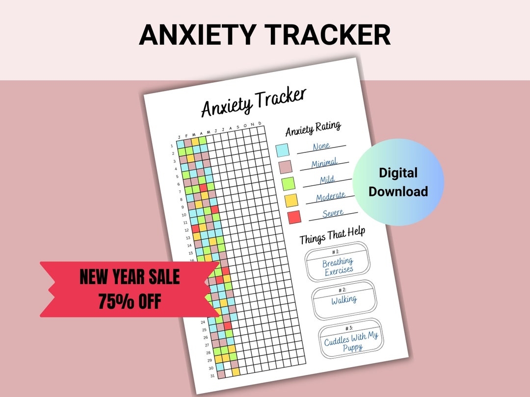 Anxiety Tracker Printable Anxiety Journal Habit Tracker Health