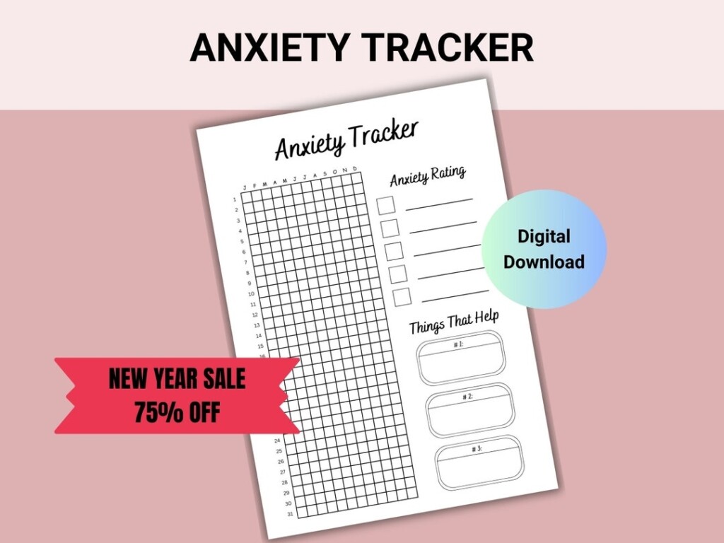 Anxiety Tracker Printable Anxiety Journal Habit Tracker Health 
