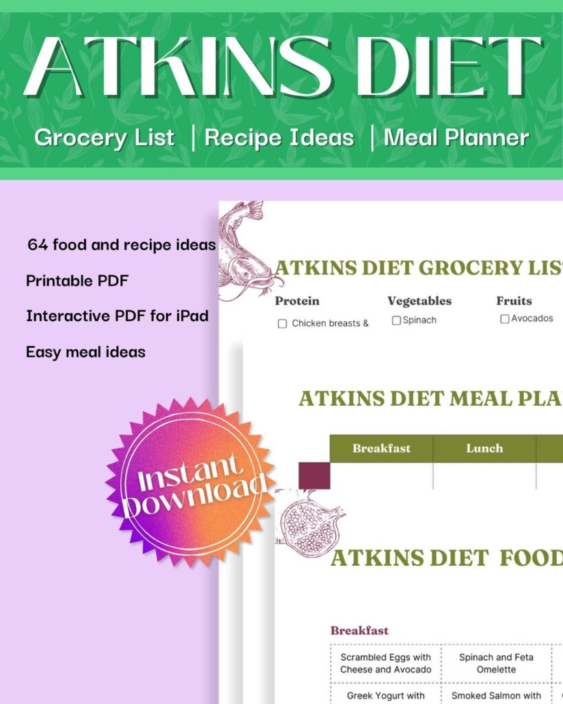 Atkins Diet Planner Atkins Food Ideas List Atkins Food Plan 
