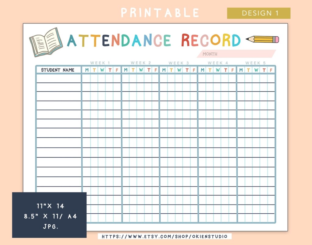Attendance Sheet Homeschool Forms