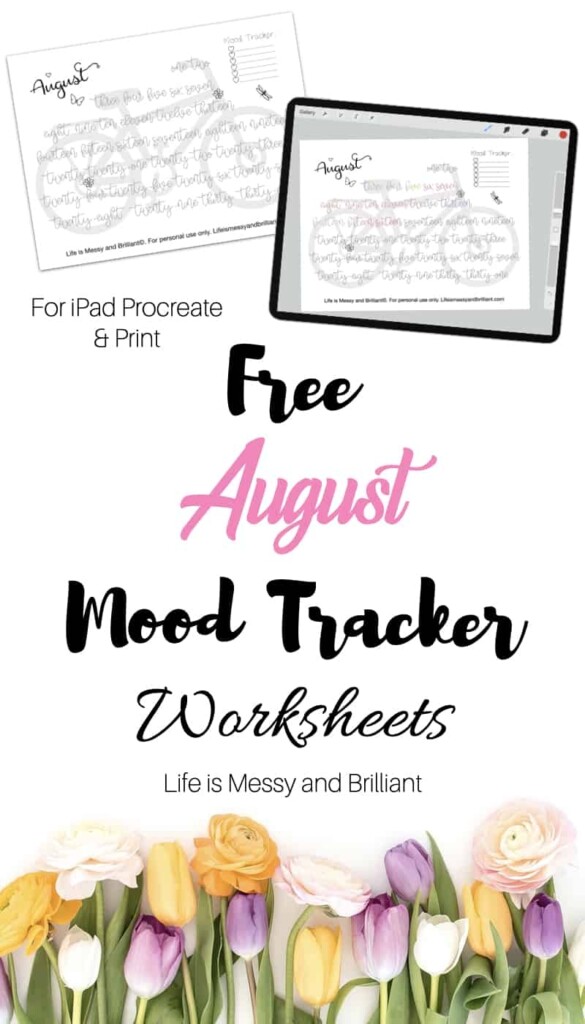 August Mood Tracker Printable August Bullet Journal Mood Tracker