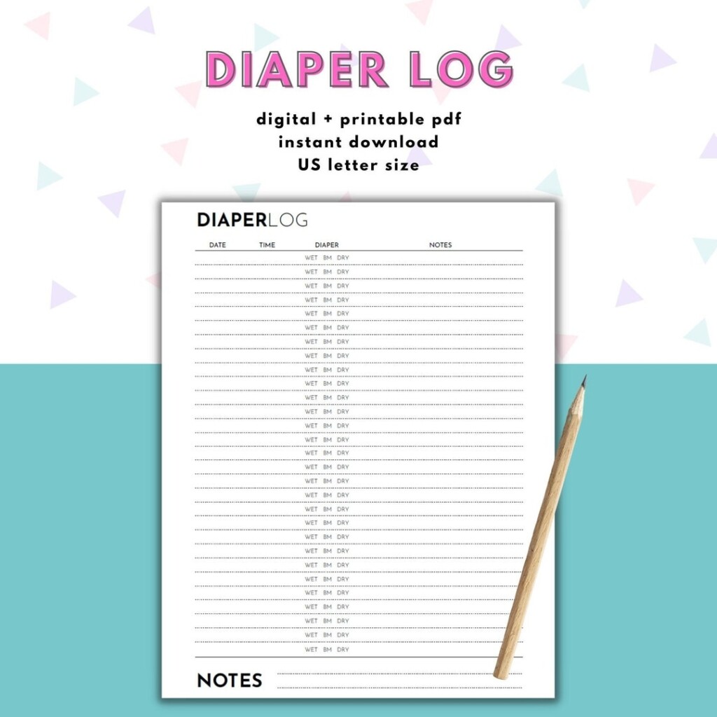 Baby Diaper Changing Log Printable Infant Diaper Tracker For Parents 