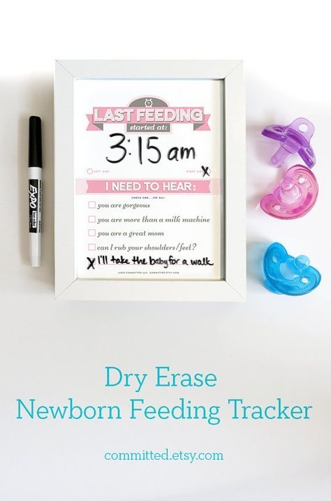 Baby Shower Gift Dry Erase Newborn Feeding Tracker For New Moms Pink