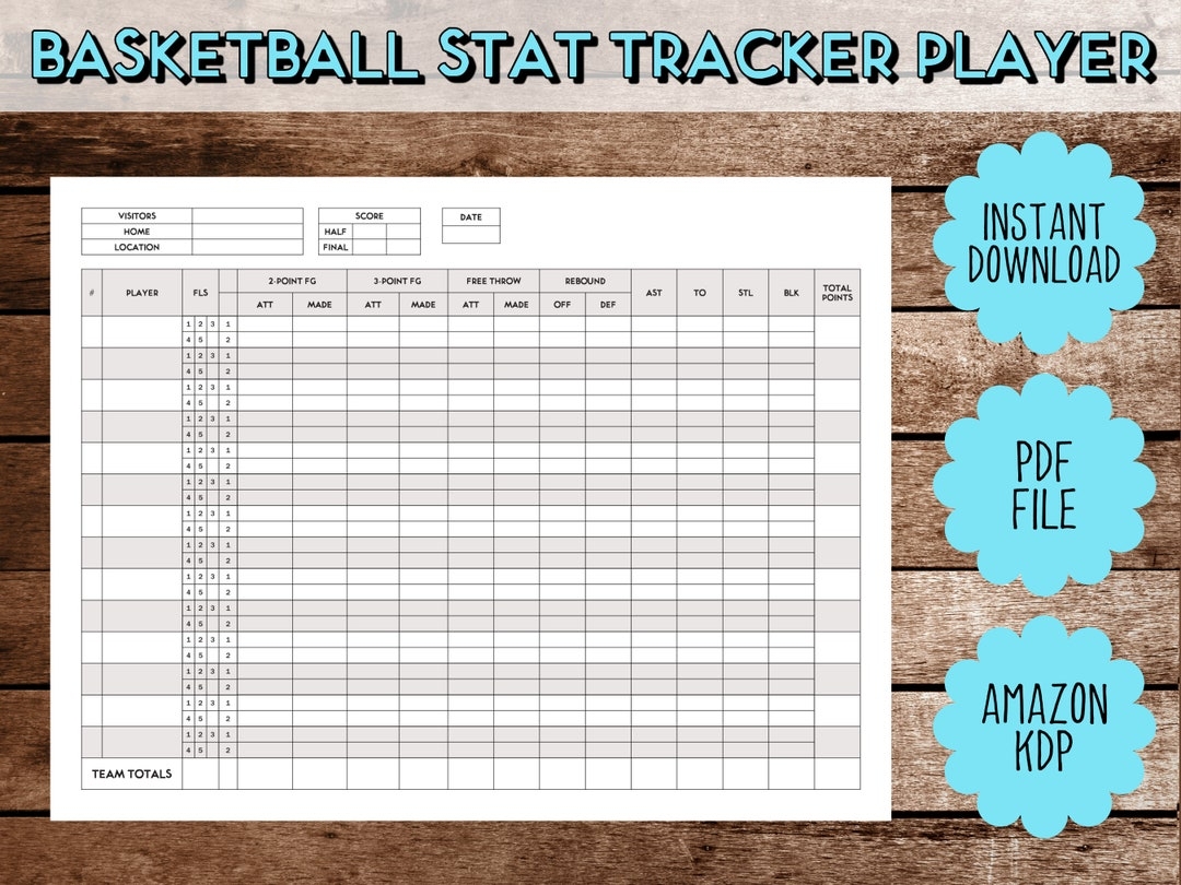 Basketball Score Sheet Basketball Stat Tracker Player Score Card