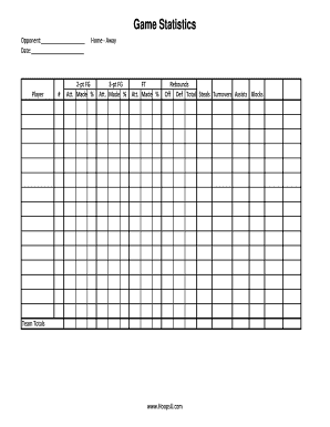 Basketball Stats Sheet Tracker Printable And Editable Atelier yuwa 