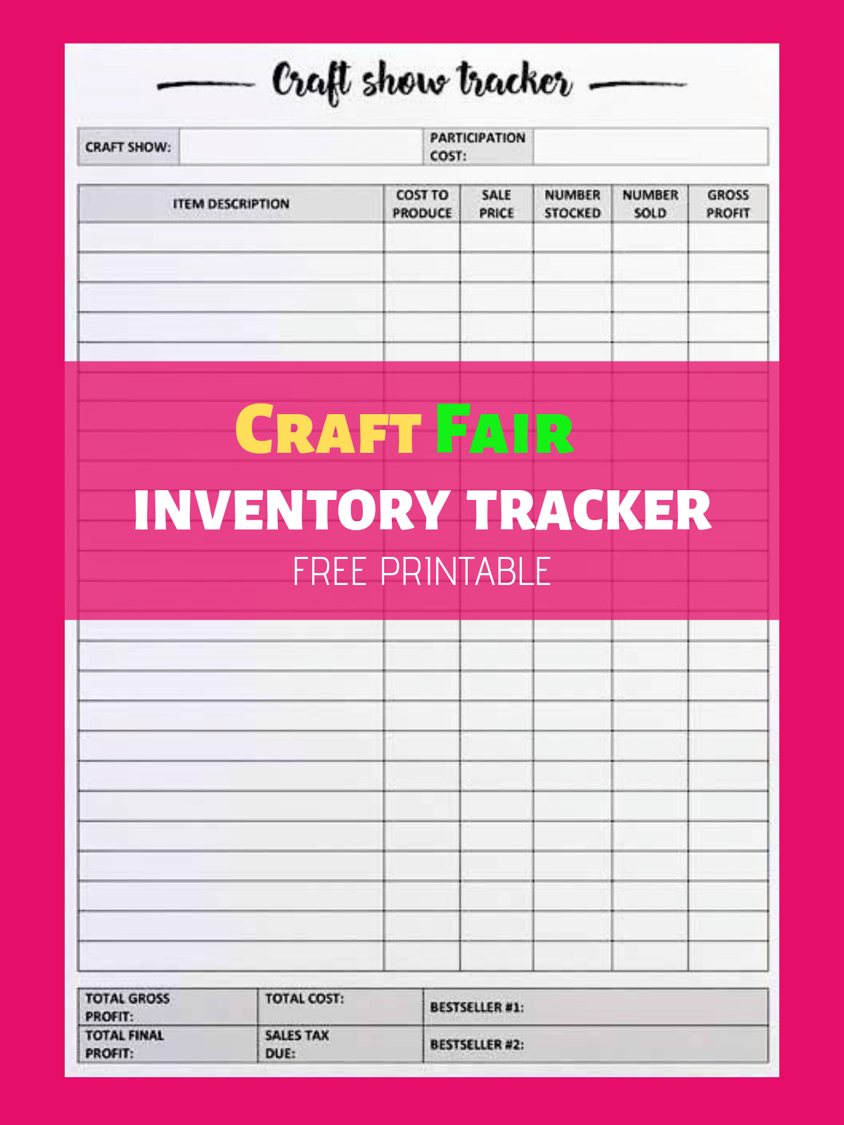 Be More Organized This Year With This Free Craft Fair Inventory Tracker