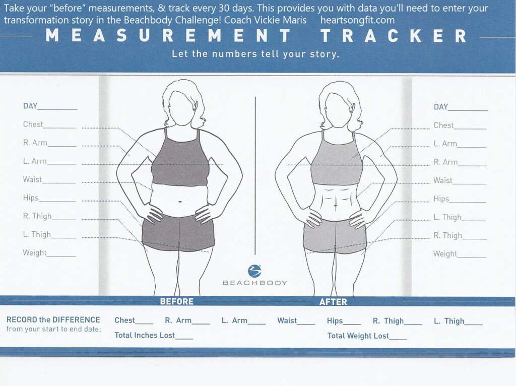 Beachbody Measurement Tracker Printable Printable Templates
