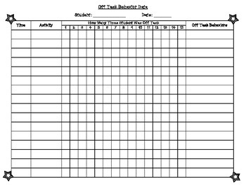 Behavior Tracking Sheet Printable