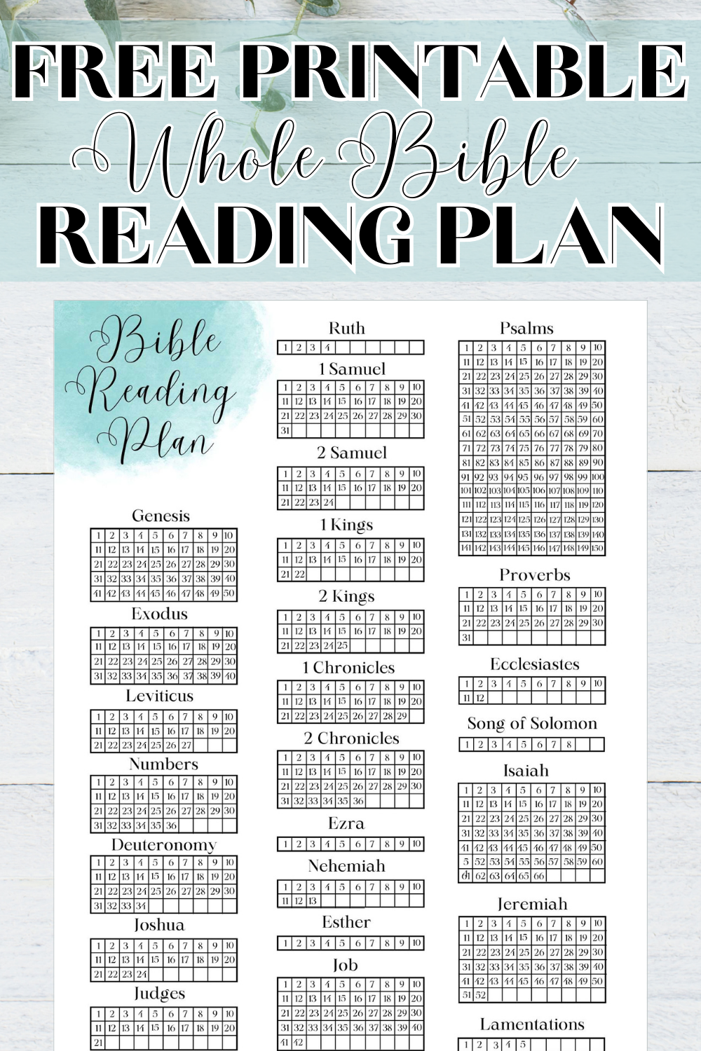 Bible Reading Checklist Printable Printable Calendars AT A GLANCE