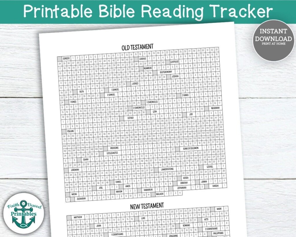 Bible Reading Log Printable Bible Reading Tracker Plan Old New 