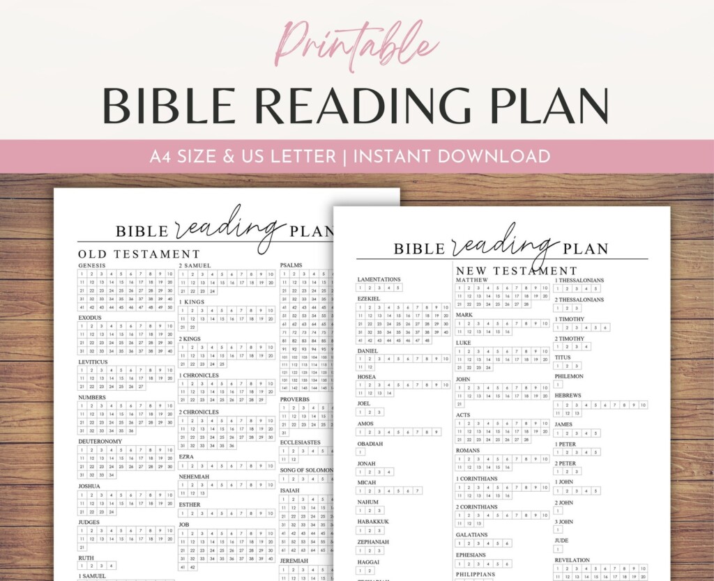 Bible Reading Tracker Printable Chapter By Chapter Checklist Reading 