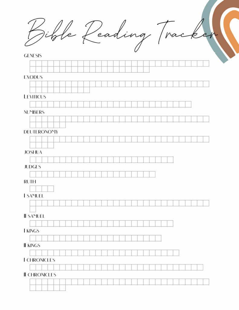 Bible Reading Tracker Printable Vanessa Michele