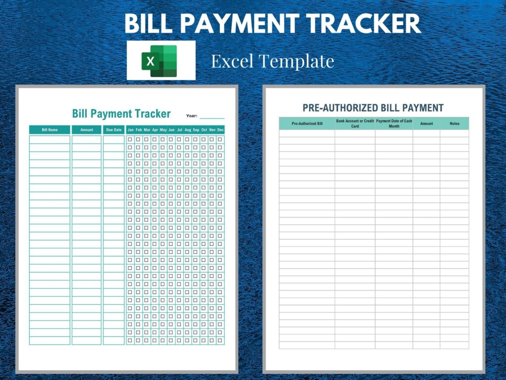 Bill Tracker Template Spreadsheet Printable Bill Tracker Worksheet
