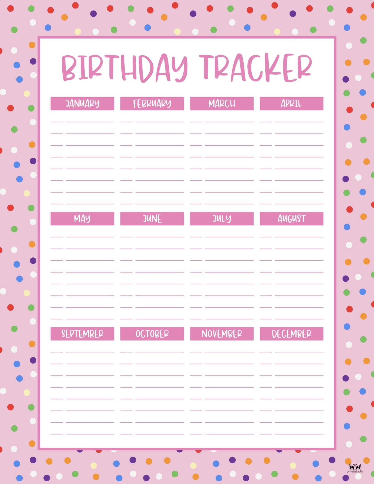 Birthday Calendars Trackers 20 FREE Printables Printabulls