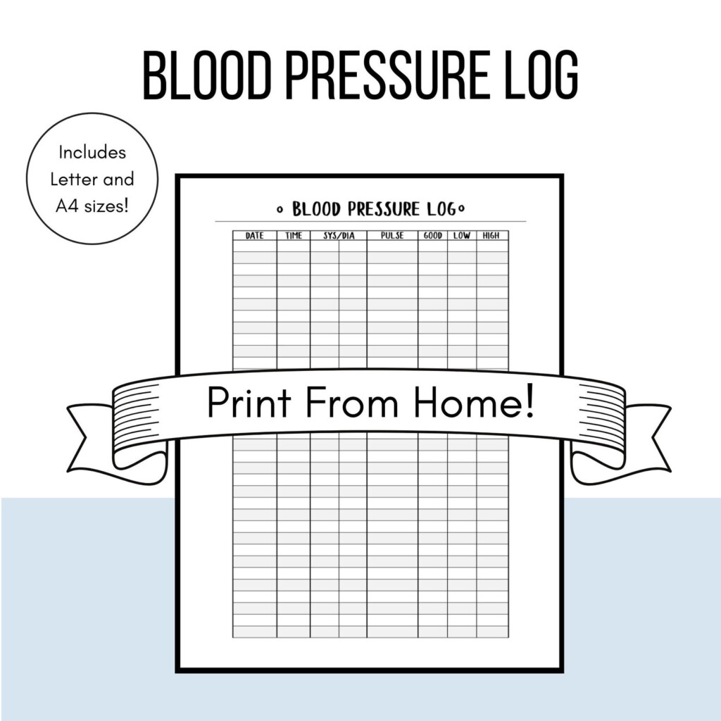Blood Pressure Tracker Printable