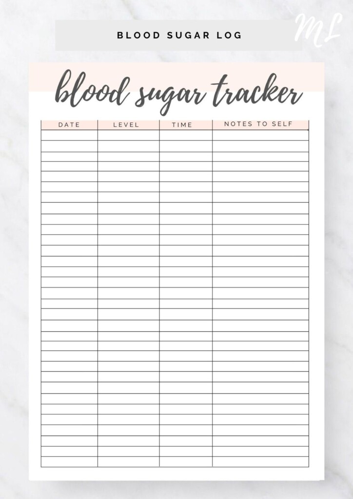 Blood Sugar Log Printable Blood Sugar Reading Tracker Blood Glucose 