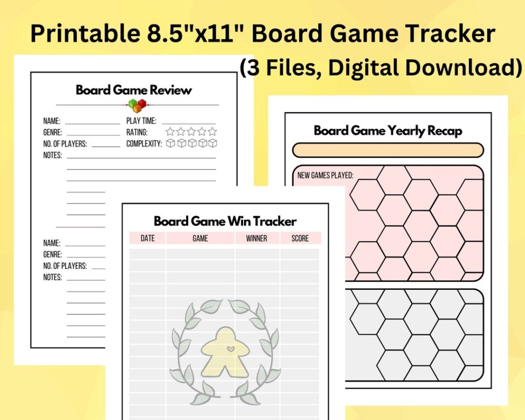 Board Game Tracker Game Journal Game Notebook Geeks Game Night 