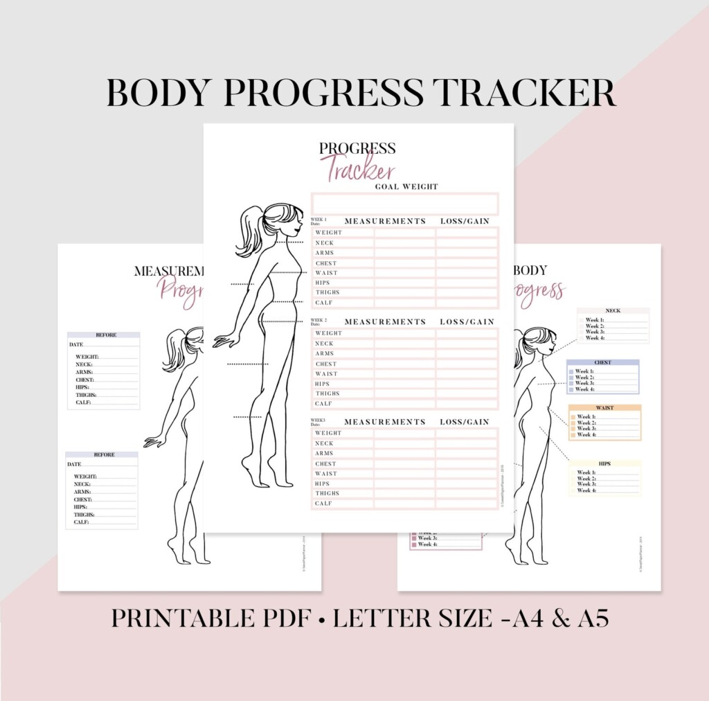 Body Progress Tracker Printable Body Measurements Tracker Etsy