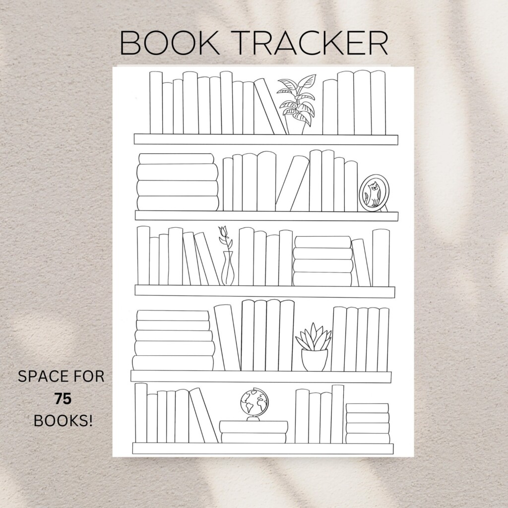 Book Shelf Tracker Printable Book Tracker Bookshelf Reading Log Book 