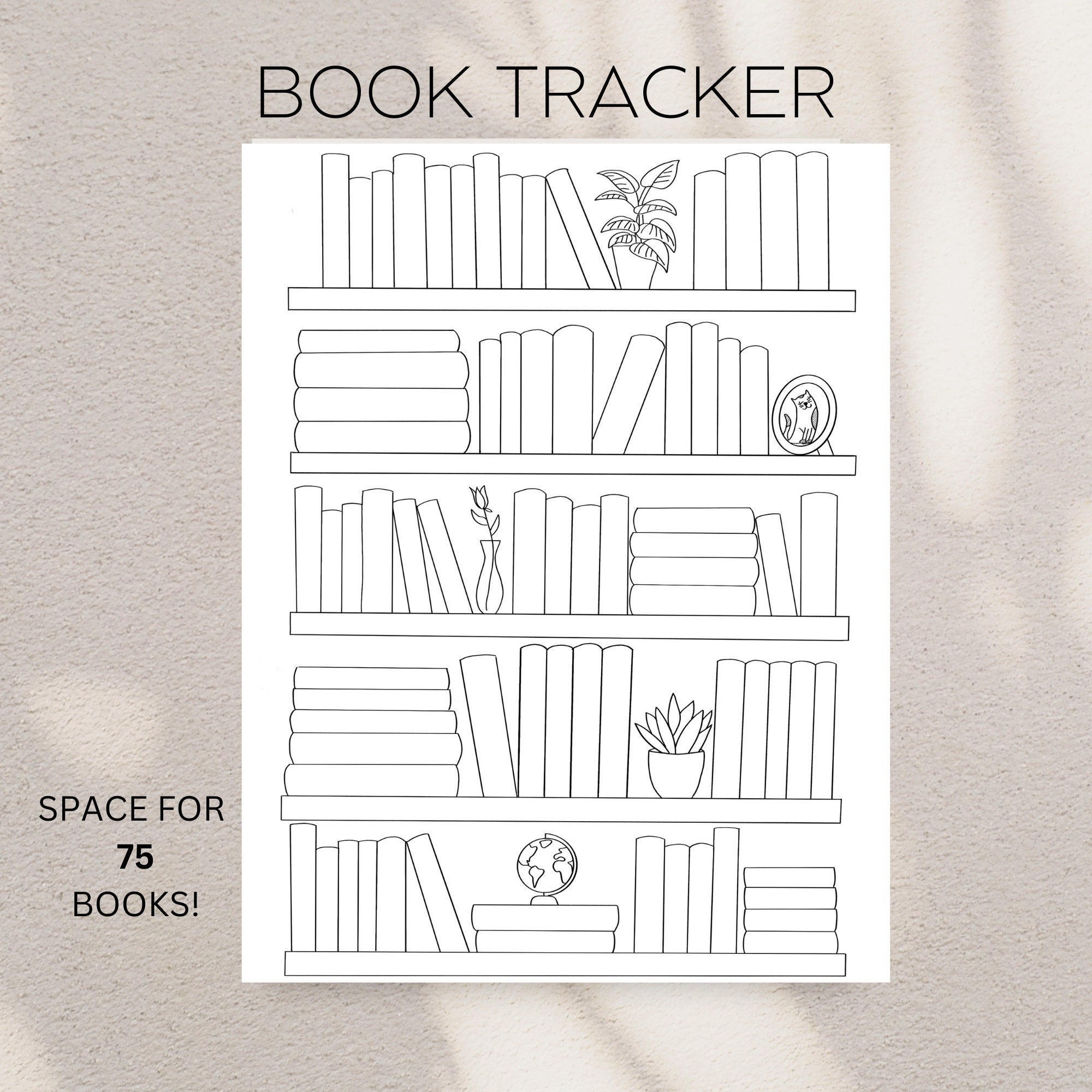 Book Shelf Tracker Printable Book Tracker Bookshelf Reading Log Book