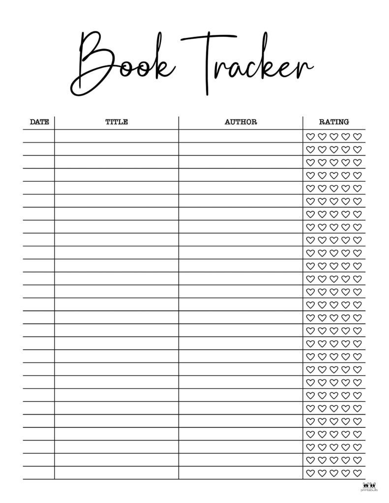 Book Trackers 15 FREE Trackers PrintaBulk