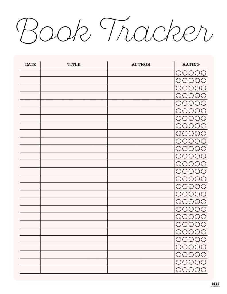 Book Trackers 15 FREE Trackers Printabulls