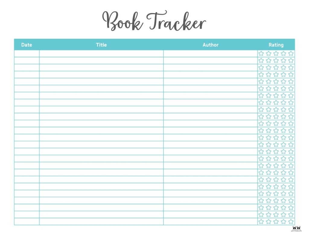 Book Trackers 15 FREE Trackers Printabulls