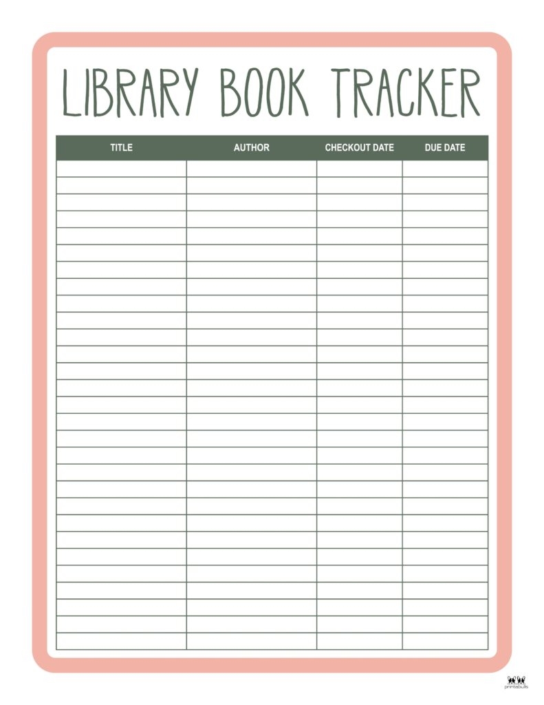 Book Trackers 15 FREE Trackers Printabulls