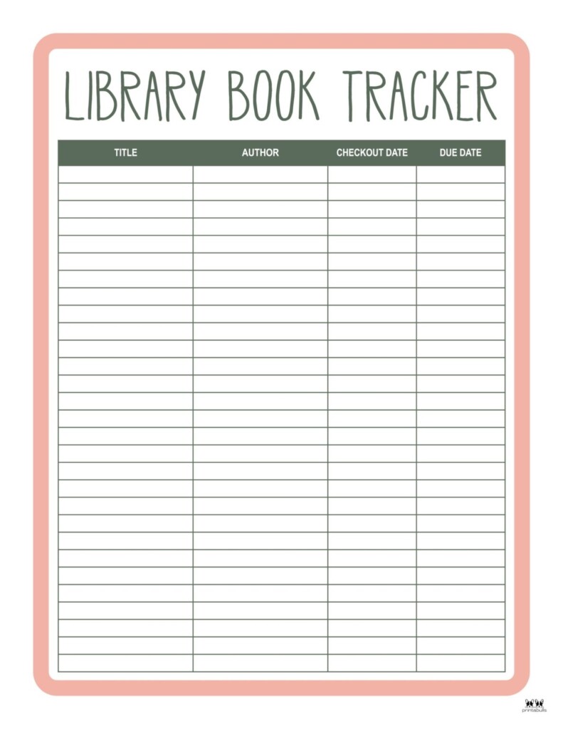 Book Trackers 15 FREE Trackers Printabulls