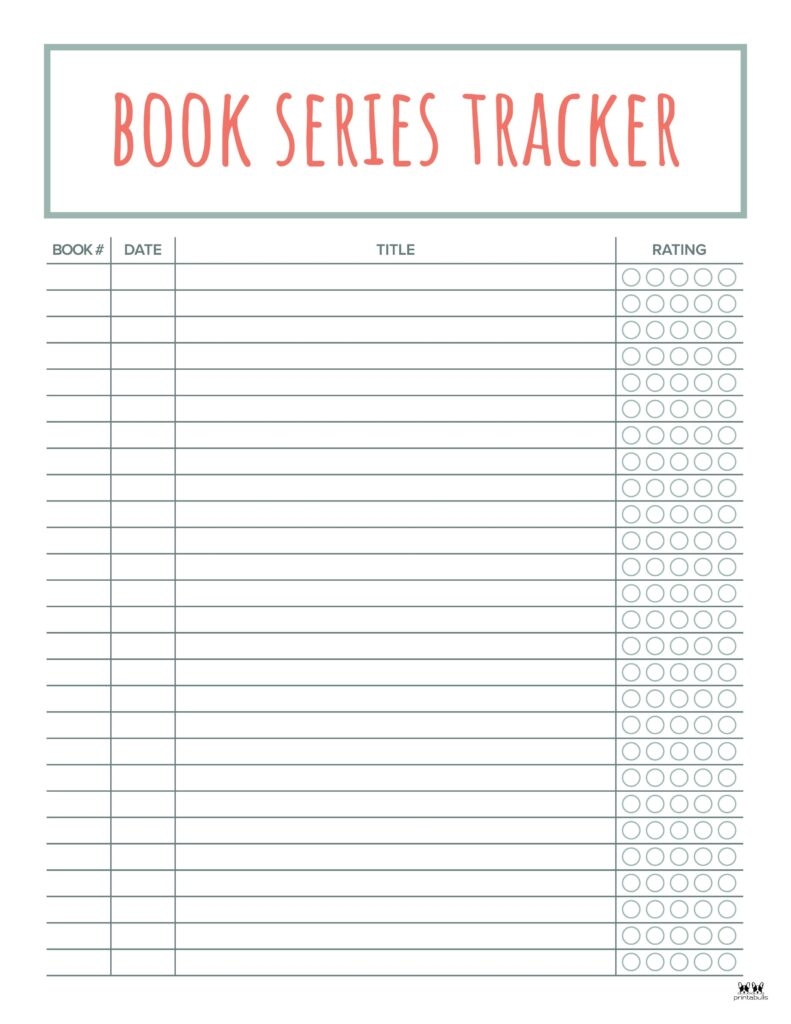 Book Trackers 15 FREE Trackers Printabulls
