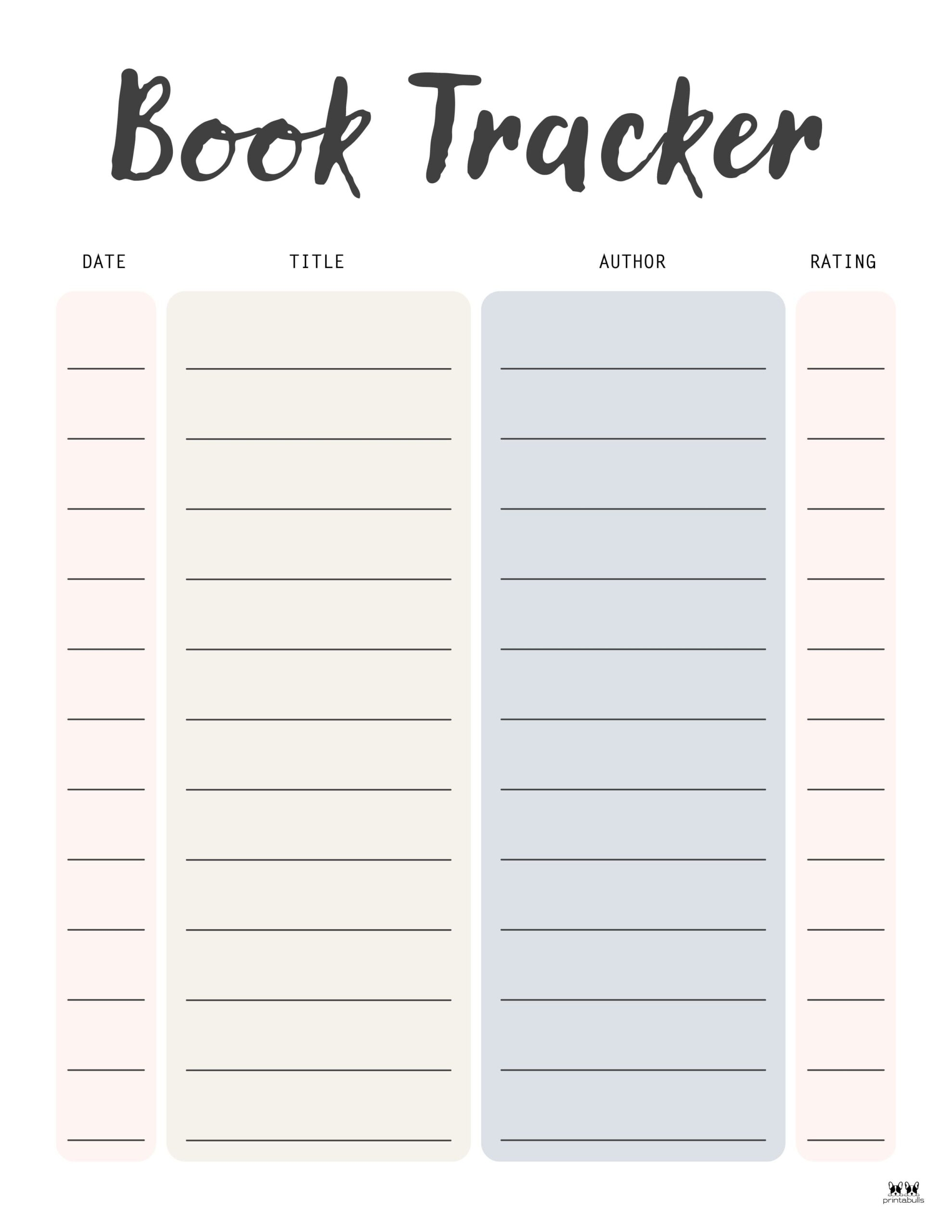Book Trackers 15 FREE Trackers Printabulls
