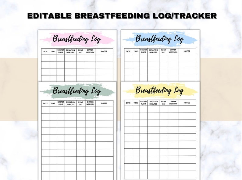 Breastfeeding Log Printable Breastfeeding Tracker Breast Pump Log 