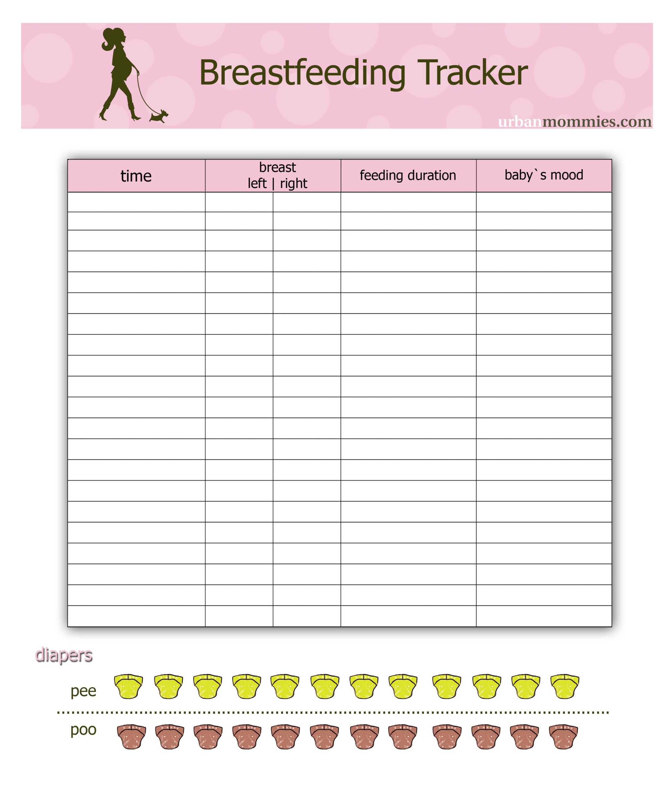 Breastfeeding Tracker Chart UrbanMommies Breastfeeding Tracker