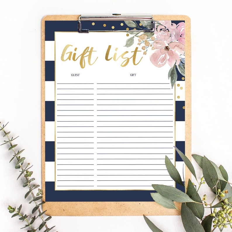 Bridal Shower Gift Tracker Printable NewFreePrintable