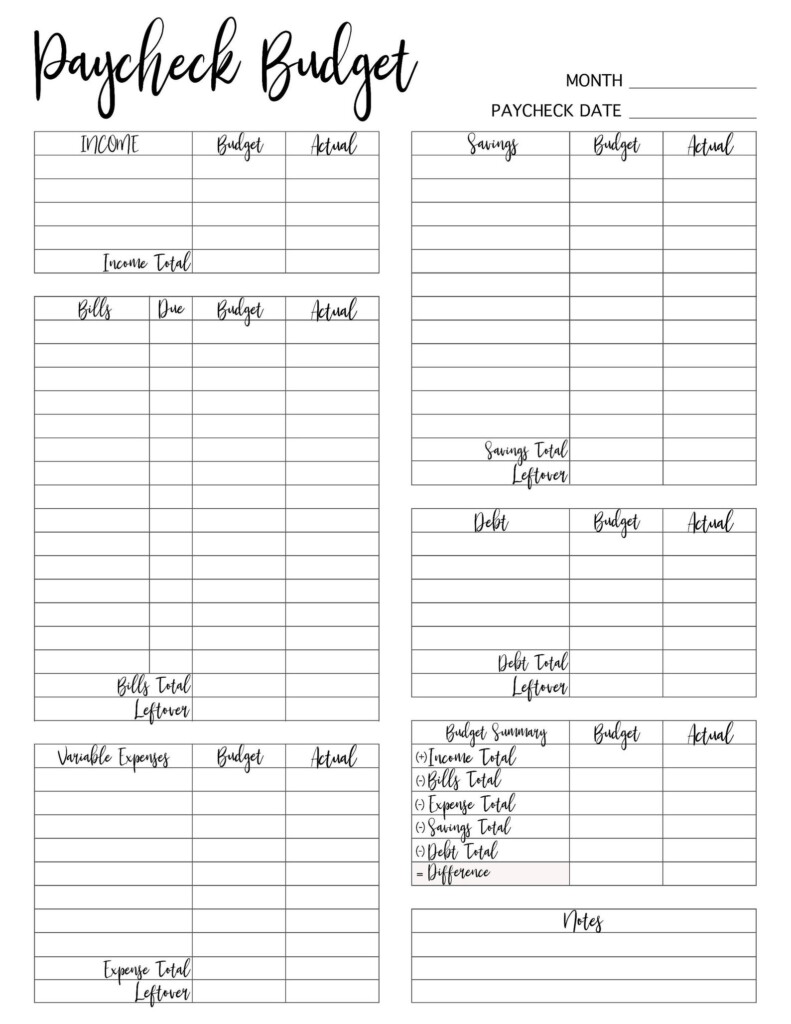 Budget Tracker Printable
