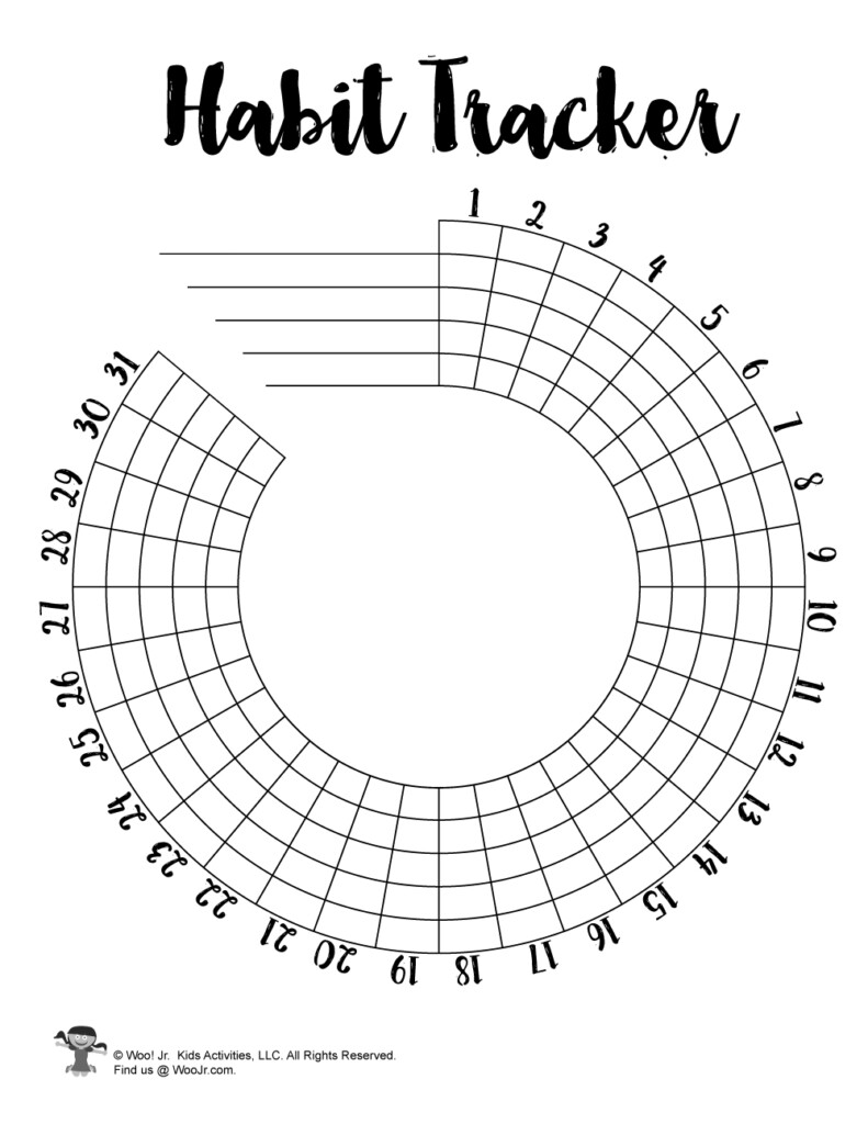 BUJO Habit Tracker Printables Woo Jr Kids Activities Children 39 s 
