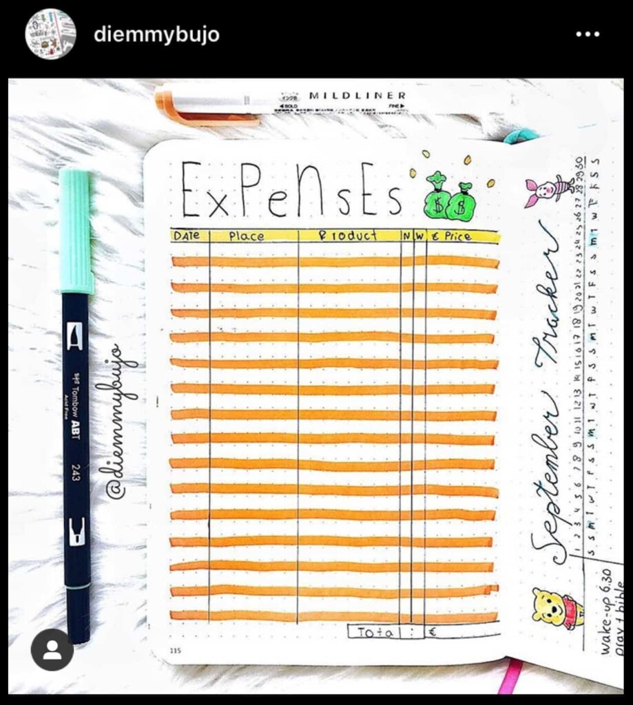 Bullet Journal Budget Tracker Printable Printable Word Searches