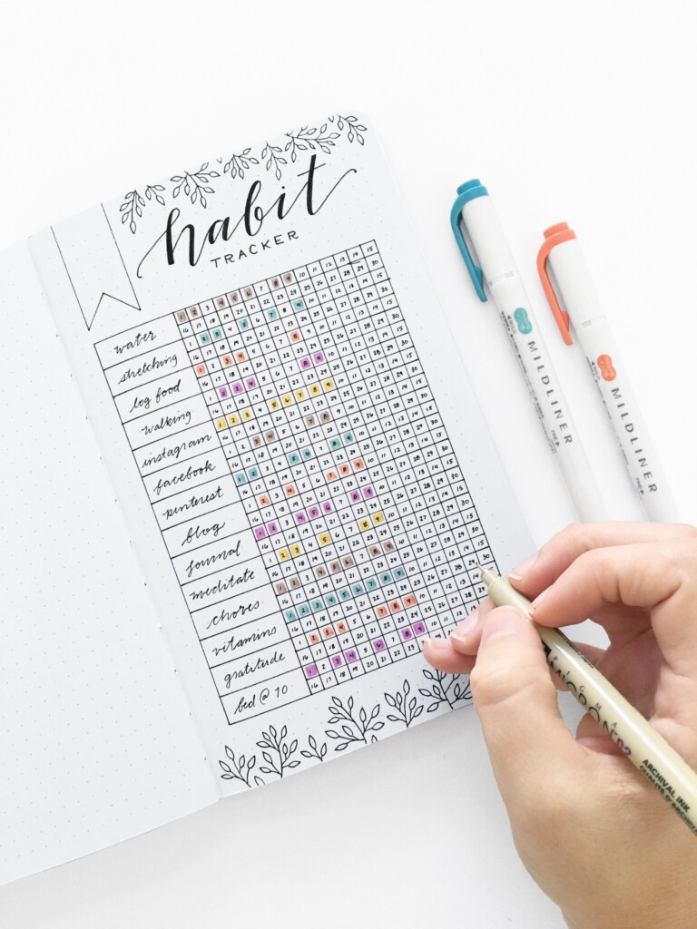 Bullet Journal Habit Tracker Printable