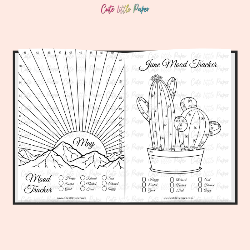 Bullet Journal Mood Tracker Templates Cute Little Paper