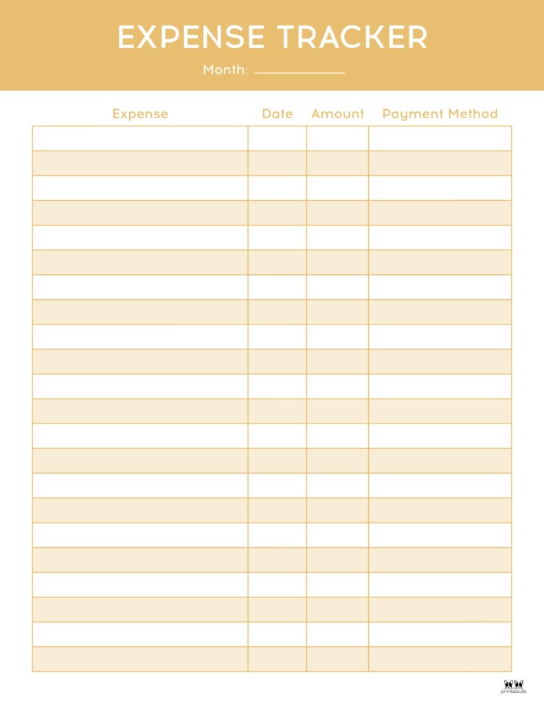 Business Expense Tracker Printable