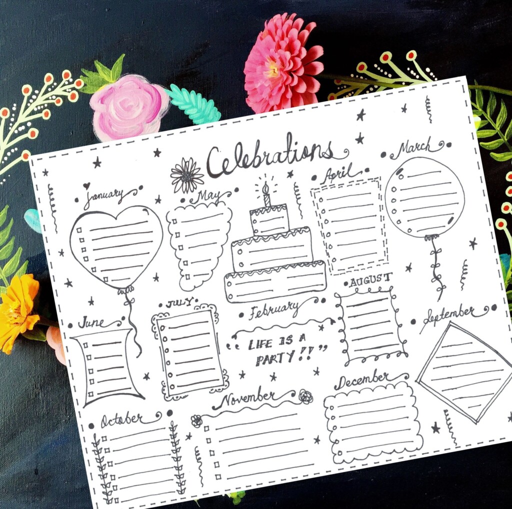C l brations Bujo Birthday Tracker Occasions Tracker Etsy 