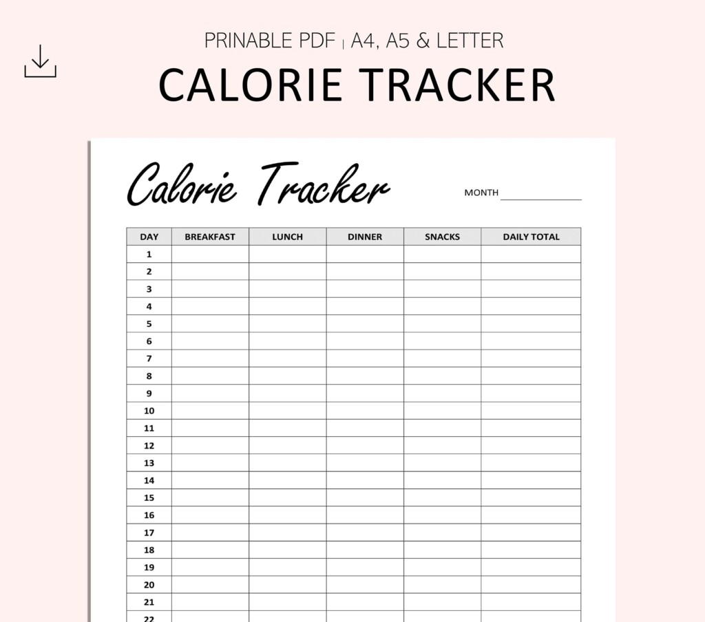 Calorie Tracker Printable