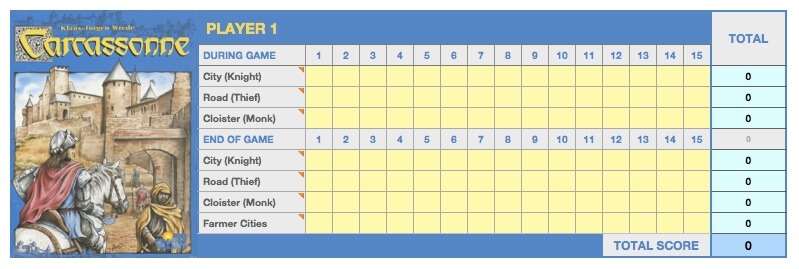 Carcassonne Scoring Template MacTemplates