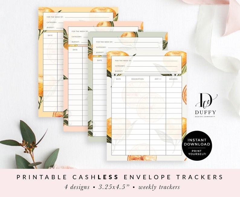 Cashless Envelope Tracker Printable Spending Tracker Budget Etsy