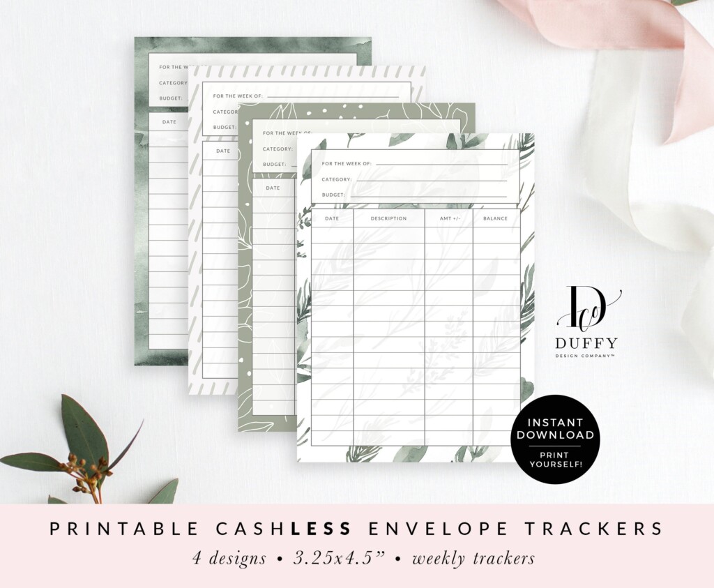 Cashless Envelope Tracker Printable Spending Tracker Budget Etsy UK