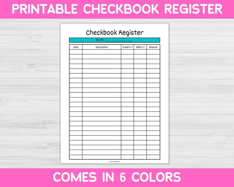 Checkbook Register Printable Bill Tracker Expense Tracker Etsy