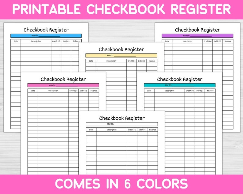 Checkbook Register Printable Bill Tracker Expense Tracker Etsy
