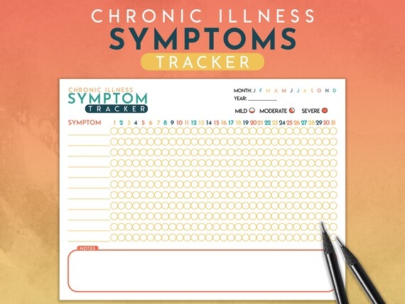 Chronic Illness Symptom Tracker Monthly Printable Etsy