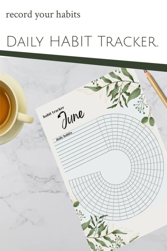 Circle Daily HABIT Tracker Monthly Habit Track Printable Etsy Habit 